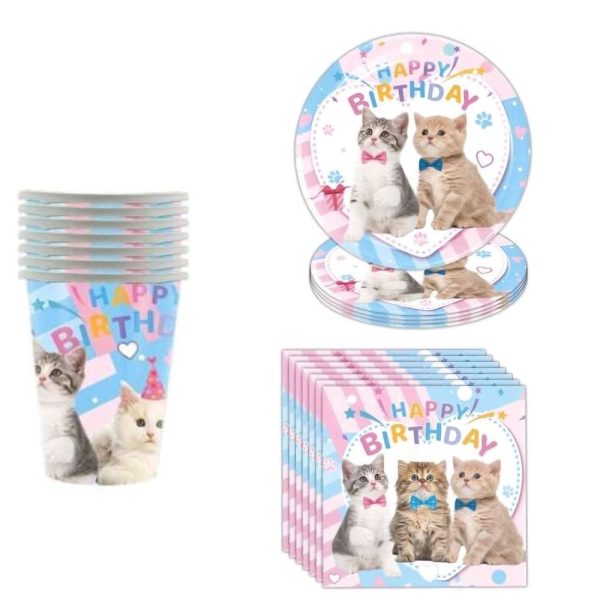 Cat Party Disposable Tableware Set