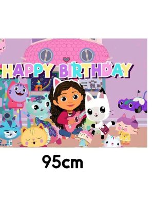 Gabby Dollhouse Happy Birthday Backdrop
