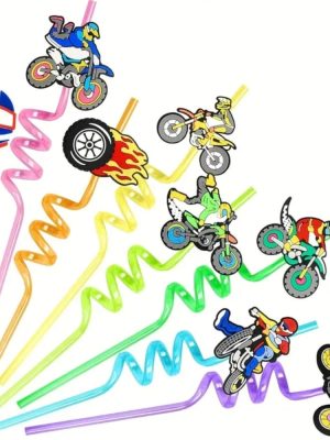 Motocross Party Favors Reuasable Straws
