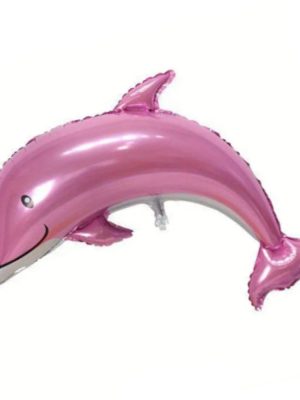 Pink Dolphin Shaped Foil Balloon