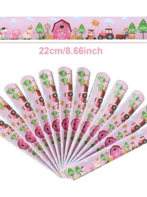 Pink Farm Animal Party Favors Slapbands