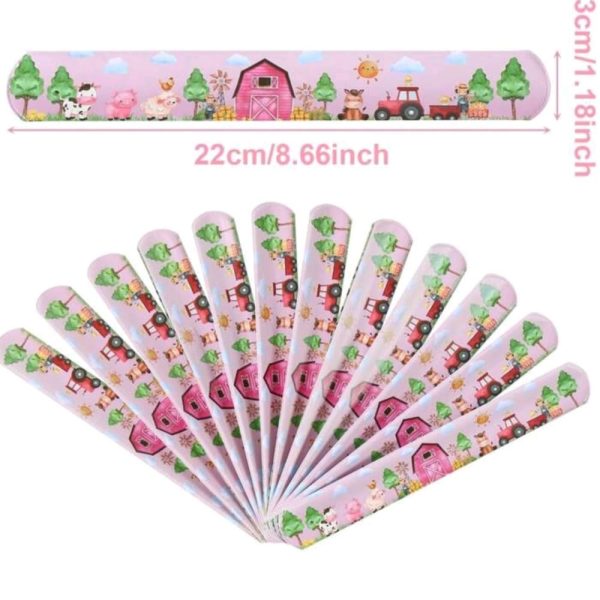 Pink Farm Animal Party Favors Slapbands