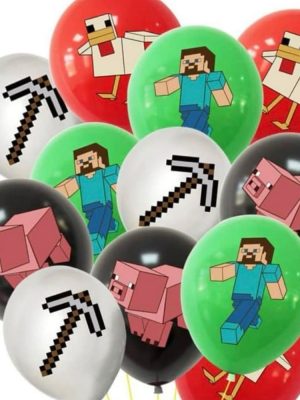 Pixel Themed Latex Balloons
