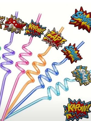 Superhero Themed Party favors Straws