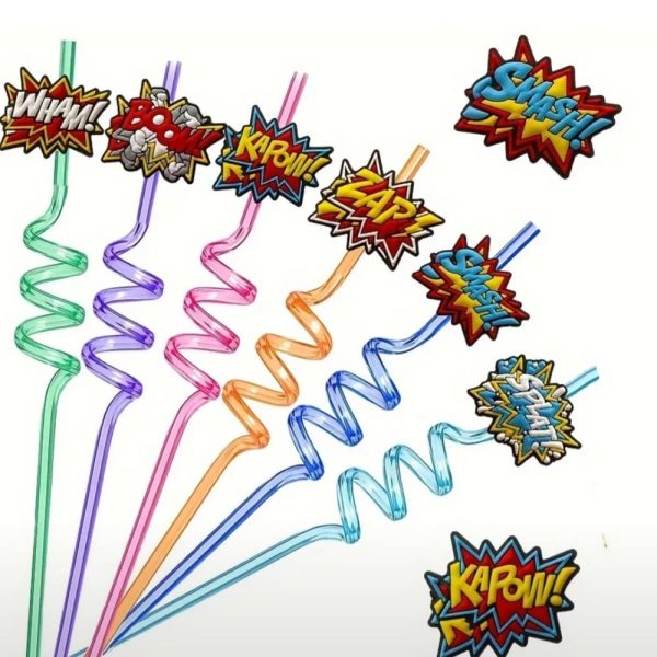 Superhero Themed Party favors Straws