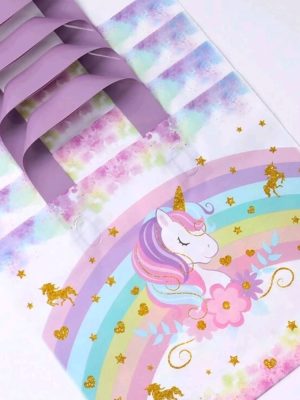 Unicorn Party Favor Bags With Handle 10 Piece (1)