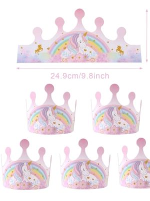 Unicorn Party Paper Hats 6 Piece