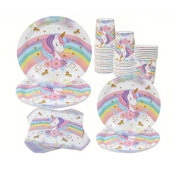 Unicorn Party Supplies Disposable Tableware Set