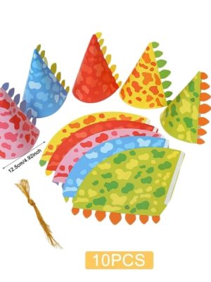 Dinosaur Paper Party Hats Party Accesories for Dinosaur themed Parties