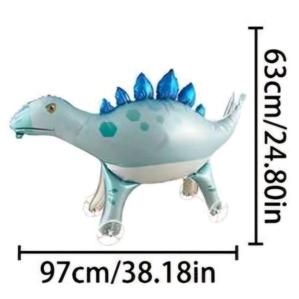 Dinosaur Walking Balloon On Wheels Blue