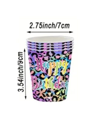 Leopard Happy Birthday Paper Cups