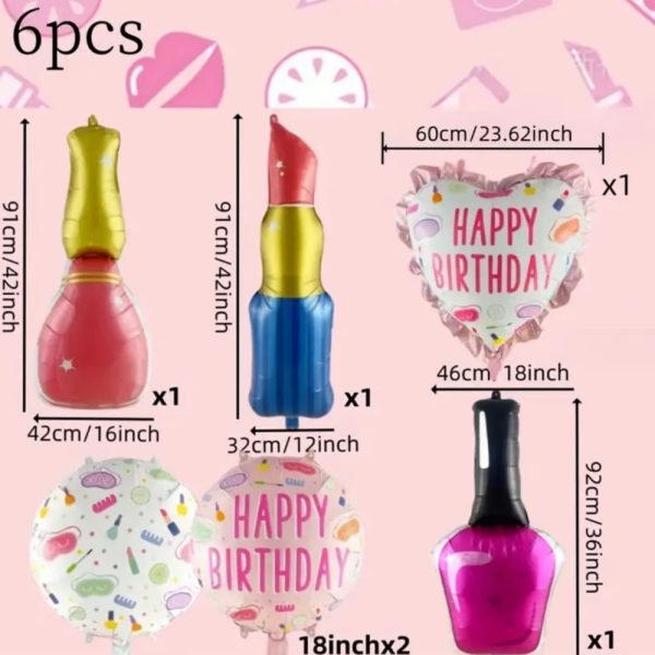 Make Up Foil Balloons Party Decorations Dimensions