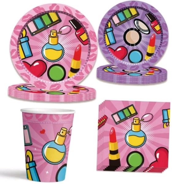 Make Up Party Disposable Tableware Set