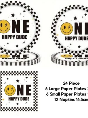 One Happy Dude Table Ware Set First Birthday Racing Theme