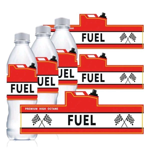 Race Car Fuel Waterbottle Labels