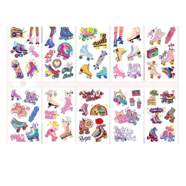 Rollerskate Party Favors Temporary Tattoos 10 Sheets