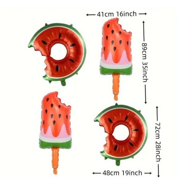 Watermelon Foil Balloons 4 Piece