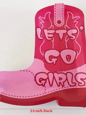 Western Girl Cowboot Shaped Paper Plate 10 Piece