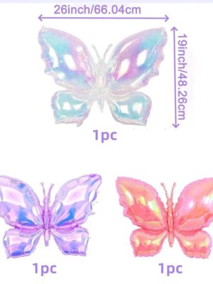 Iridecent butterfly shaped balloons
