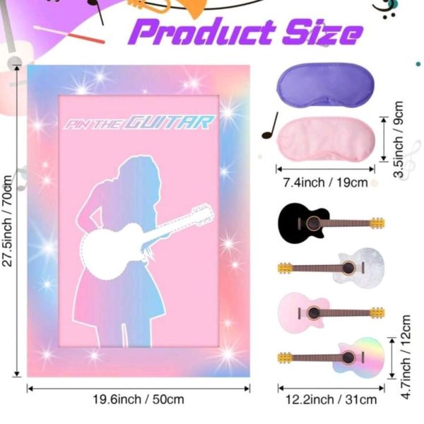 Pin The Guitar Party Game Music Star Themed Party Supplies