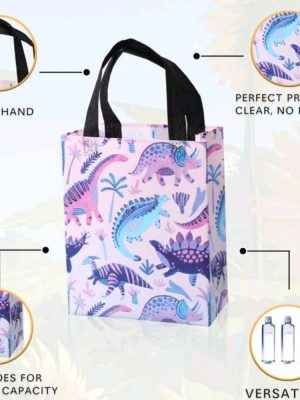 Pink Themed Party Favor Bags For A Pink Dinosaur Themed Party