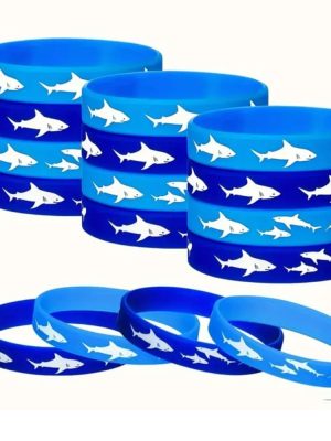 Shark Party Favors Silicone Wrist Bands 10 Piece