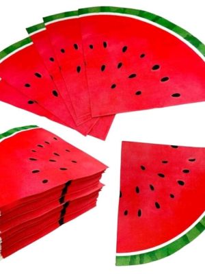 Watermelon Shaped Napkins 16 Piece
