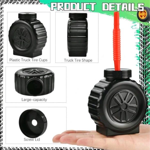 Wheel Shaped Plastic Cups And Straws