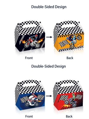 Motocross Double Sided Design Party Favor Boxes