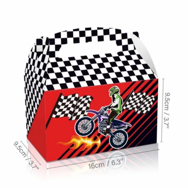 Motocross Favor Boxes Dimensions