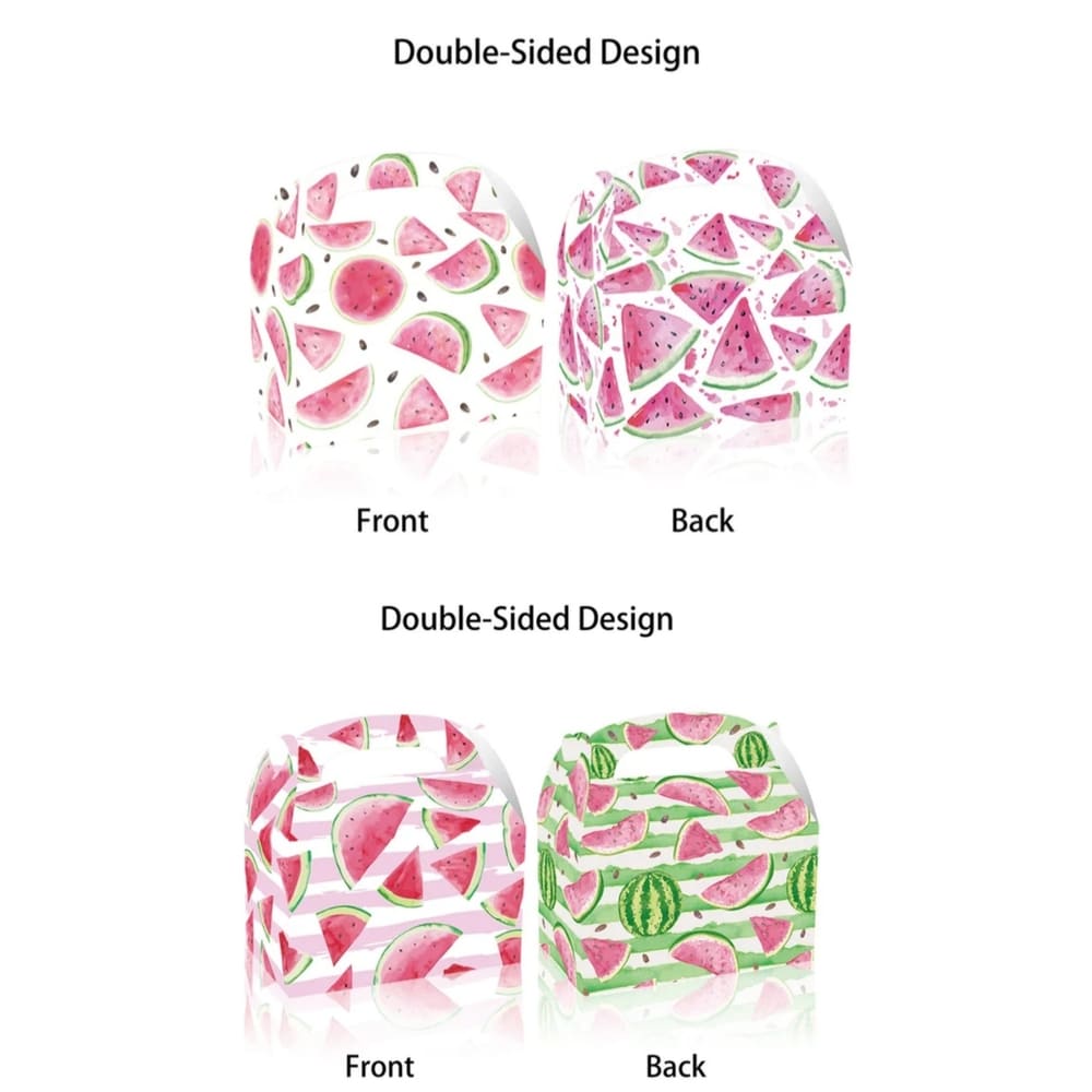 Watermelon Party Favor Boxes-12 Piece 1 Watermelon Favor Boxes Double Sided Design