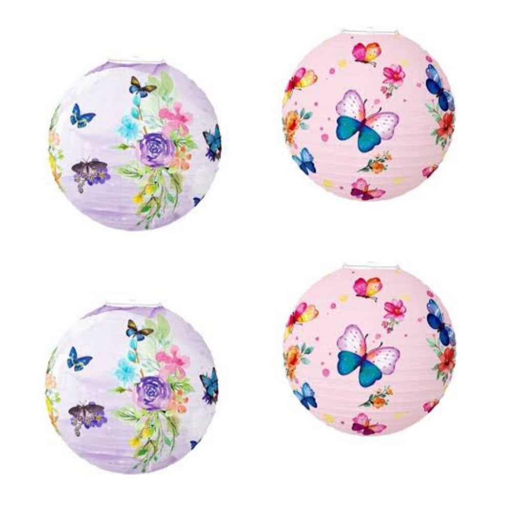 Butterfly Paper Lanterns-4 Piece 1 Butterfly Paper Lanterns