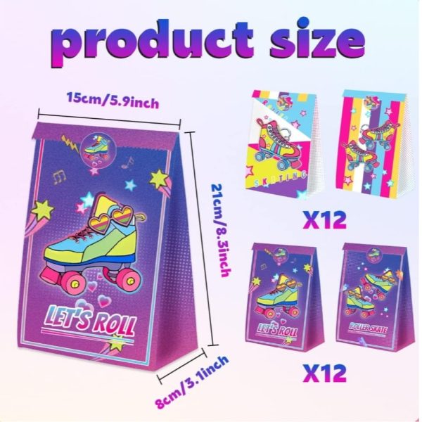 Rollerskate Party Favor Bags With Stickers