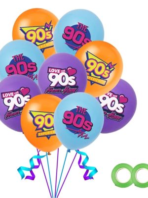 90's themed latex balloons 12 piece