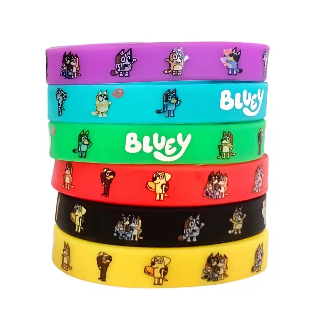 Bluey and Friends Party Favors Silicone Wristbands-6 Piece 1 Bluey and Friends Party Favors Silicone Wristbands