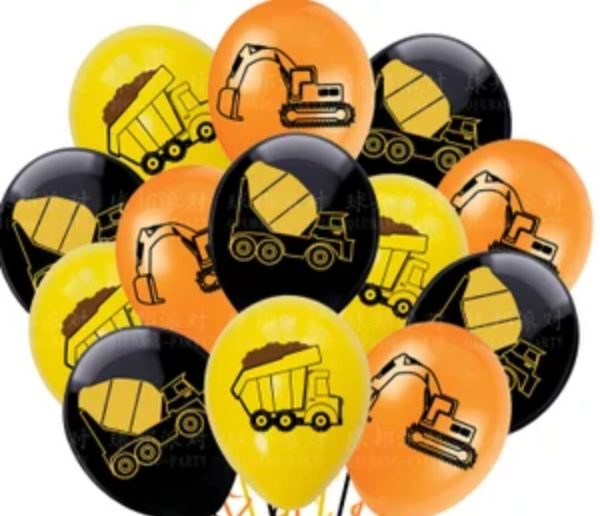 Construction latex balloons 9 piece