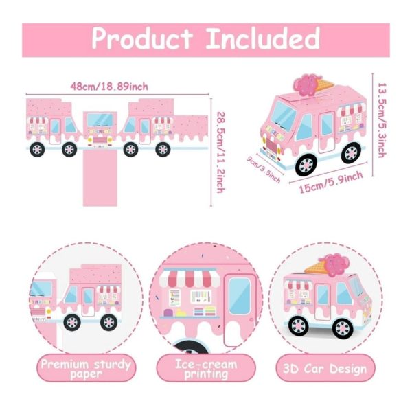 Dimensions For Ice Cream Shaped Favor Boxes
