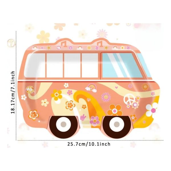 Groovy Bus Shaped Paper Plates