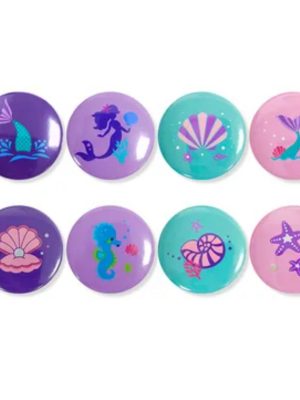 Mermaid Party Button Badges 8 Piece Party accesories Party Filler Bags