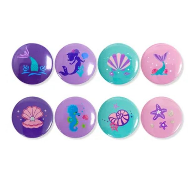 Mermaid Party Button Badges 8 Piece Party accesories Party Filler Bags