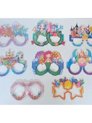 Mermaid Photo Prop Paper Glasses 8 Piece