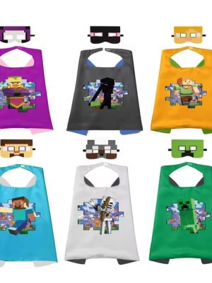 Miner Pixel Themed Capes And Masks