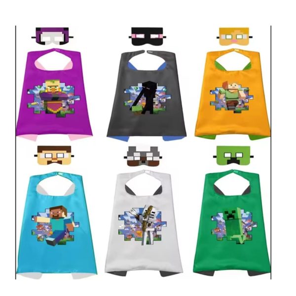 Miner Pixel Themed Capes And Masks