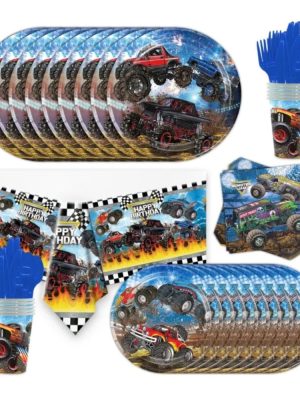 Monster Truck Disposable Tableware Set 101 Piece