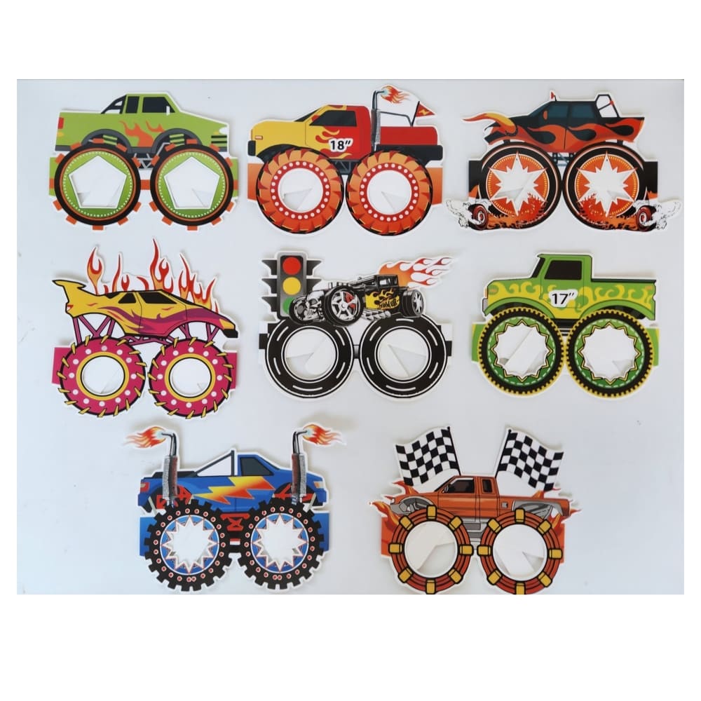 Monster Truck Party Photo Props-8 Piece 1 Monster Truck Party Photo Props 8 Pieces