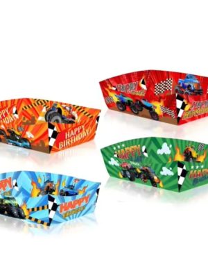 Monster Truck Party Snack Trays 12 Piece