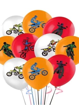 Motorcross latex balloons 10 piece