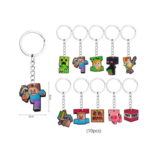 Pixel Birthday Part y Favors Keyrings 10 Piece (1)