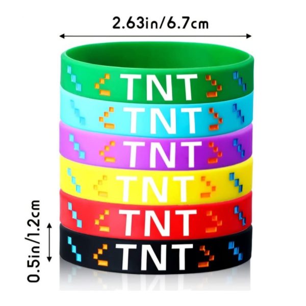 Pixel Miner Party Favors Silicone Wristbands