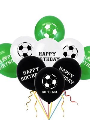 Soccer themed happy birthday latex balloons 12 piece